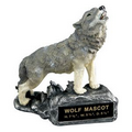 Howling Wolf School Mascot Sculpture w/Engraving Plate